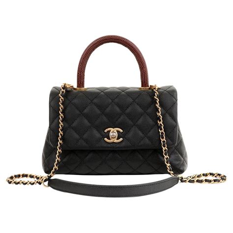 chanel red caviar quilted small lizard coco handle flap bag|CHANEL Caviar Quilted Small Coco Handle Flap Red.